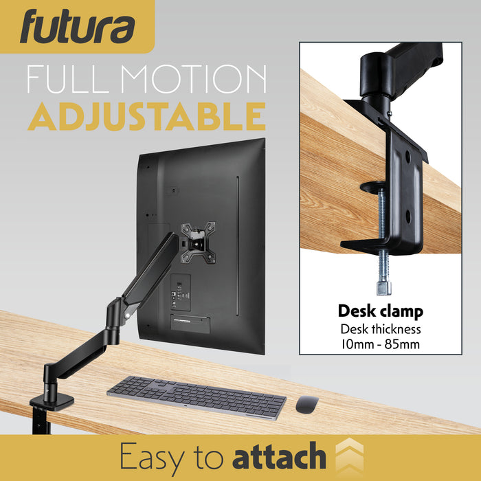 Futura Futura Gas Monitor Stand | 13–32” Computer Desk Screen Single Monitor Arm