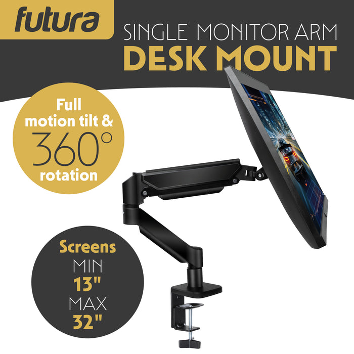 Futura Futura Gas Monitor Stand | 13–32” Computer Desk Screen Single Monitor Arm