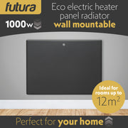Futura Futura Grey 1000W Electric Panel Heater | Wall & Floor Installation