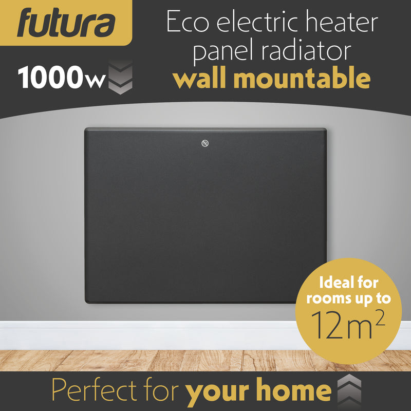 Futura Futura Grey 1000W Electric Panel Heater | Wall & Floor Installation