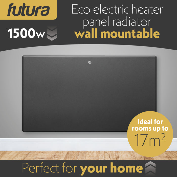 Futura Futura Grey 1500W Electric Panel Heater | Wall & Floor Installation