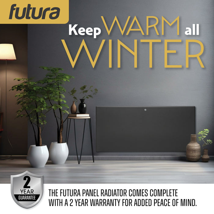 Futura Futura Grey 2000W Electric Panel Heater | Wall & Floor Installation