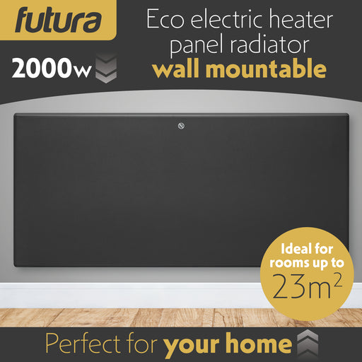 Futura Futura Grey 2000W Electric Panel Heater | Wall & Floor Installation
