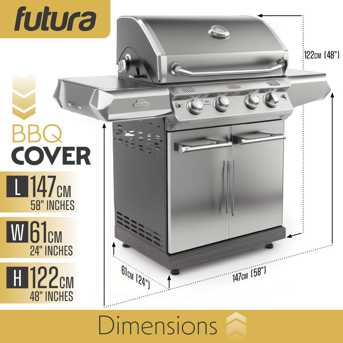Futura Futura Large BBQ Cover | Waterproof Heavy Duty Barbecue Cover 147cm