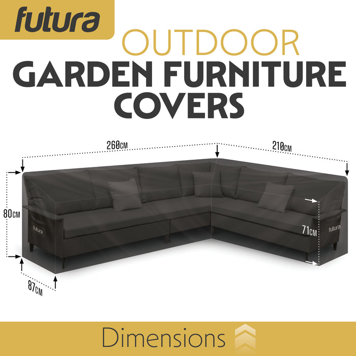 Futura Futura Lawn Furniture Outdoor Covers | L Shaped Garden Covers 260cm