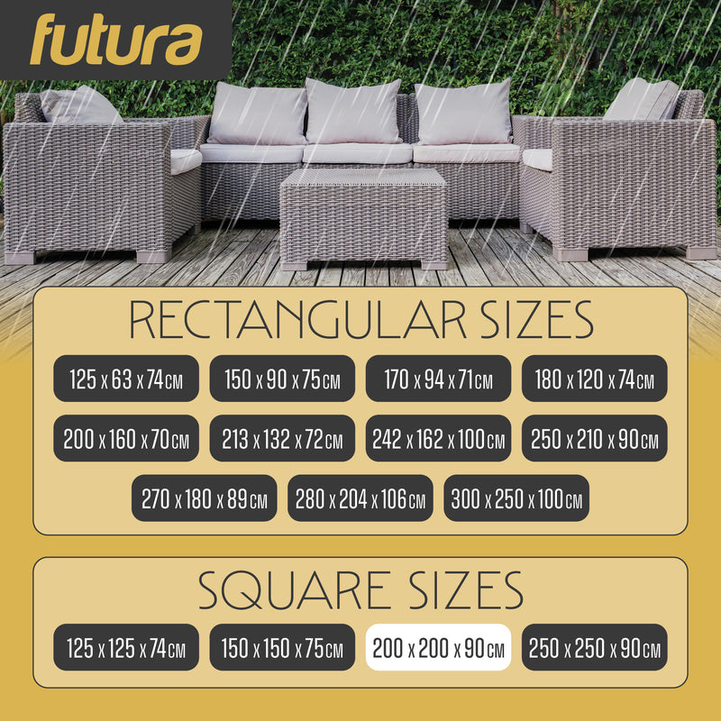 Futura Futura Lawn Furniture Outdoor Covers | Square Garden Covers 200cm