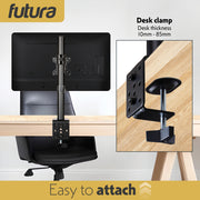 Futura Futura Monitor Stand | Adjustable Computer Desk Screen Single Monitor Arm