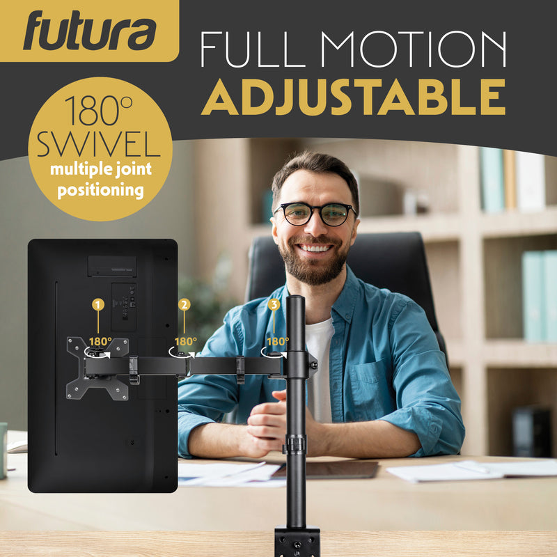 Futura Futura Monitor Stand | Adjustable Computer Desk Screen Single Monitor Arm