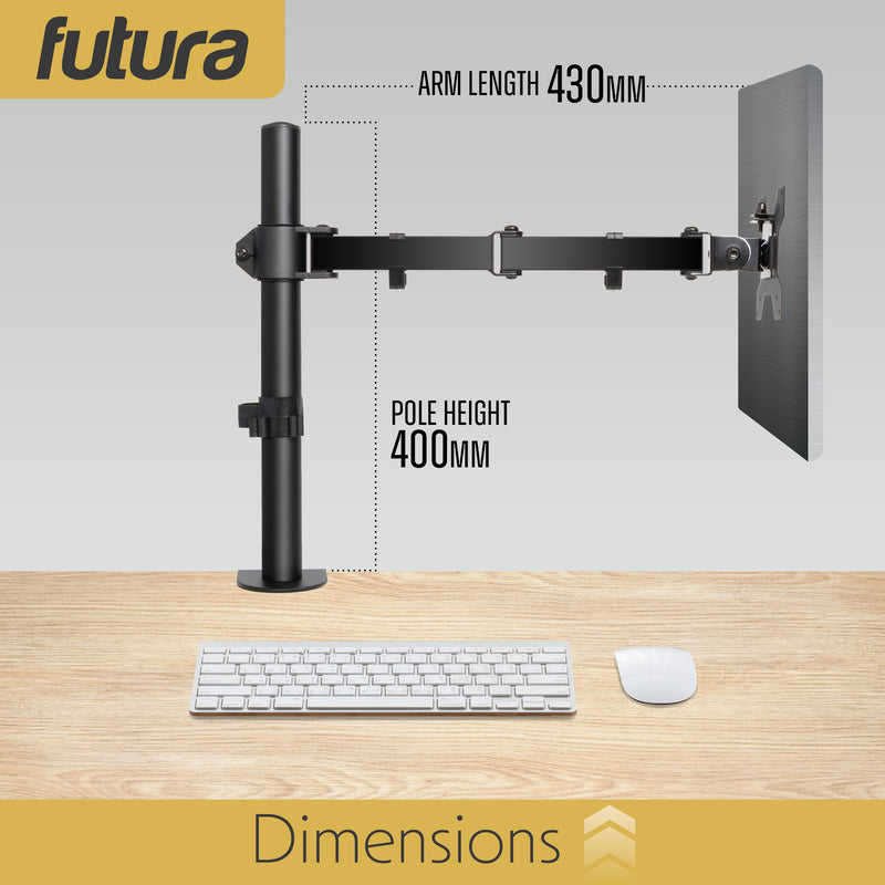 Futura Futura Monitor Stand | Adjustable Computer Desk Screen Single Monitor Arm