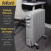 Futura Futura Oil Filled Radiator | 2500W Portable Electric Heater Grey