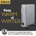 Futura Futura Oil Filled Radiator | 2500W Portable Electric Heater Grey
