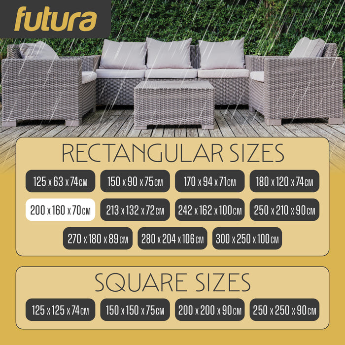 Futura Futura Rectangular Garden Furniture Cover Waterproof 200x160x70cm 420D