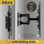 Futura Futura TV Bracket 32-80 Inch | Full Motion Television Wall Mount