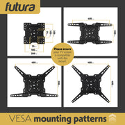 Futura Futura TV Wall Bracket | Full Motion 26–60 Inch Television Mount