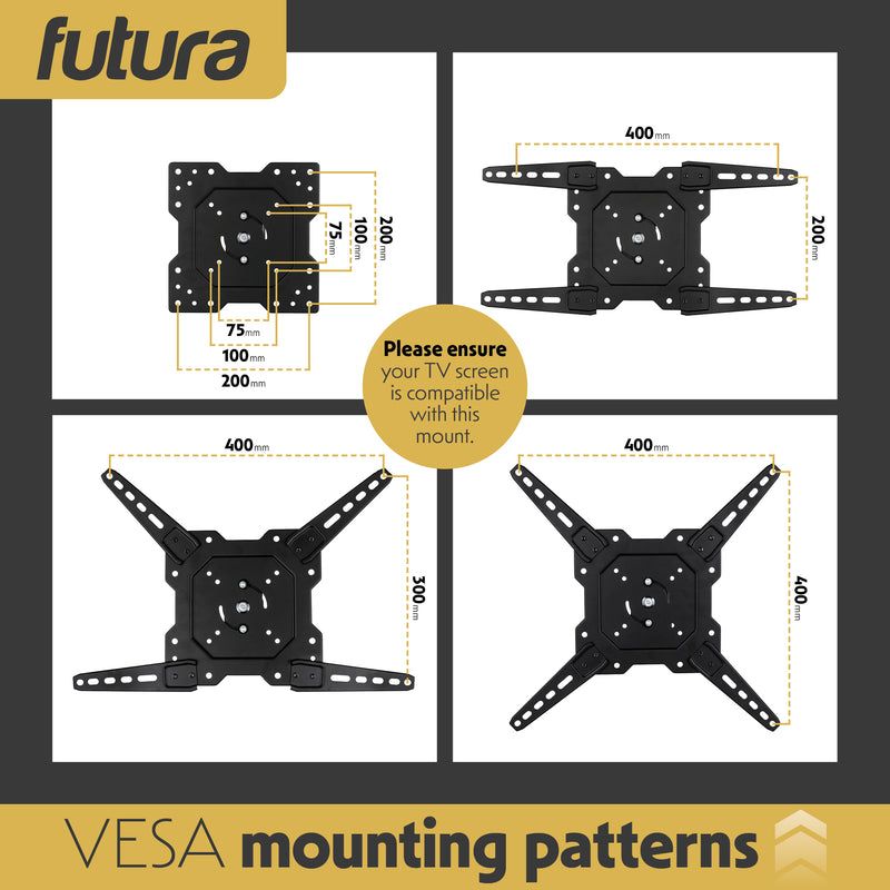 Futura Futura TV Wall Bracket | Full Motion 26–60 Inch Television Mount