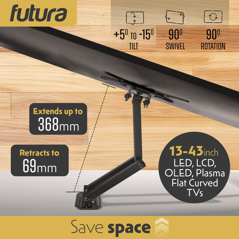 Futura Futura TV Wall Mount up to 43 Inch Adjustable Bracket