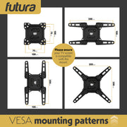 Futura Futura TV Wall Mount up to 43 Inch Adjustable Bracket