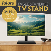 Futura Futura Universal TV Stand | 24–60 Inch Black Television Table Stand