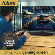 Futura Futura Universal TV Stand | 24–60 Inch Black Television Table Stand