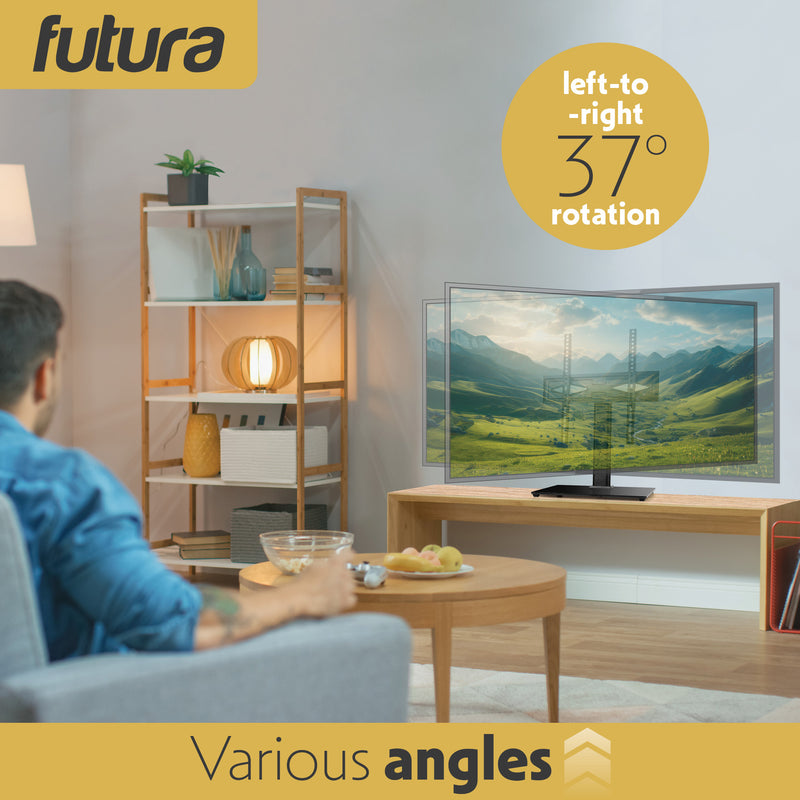 Futura Futura Universal TV Stand | 24–60 Inch Black Television Table Stand