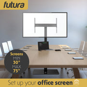 Futura Futura Universal TV Stand 30-75 inch | Black Television Floor Stand