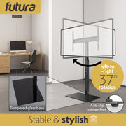 Futura Futura Universal TV Stand 30-75 inch | Black Television Floor Stand