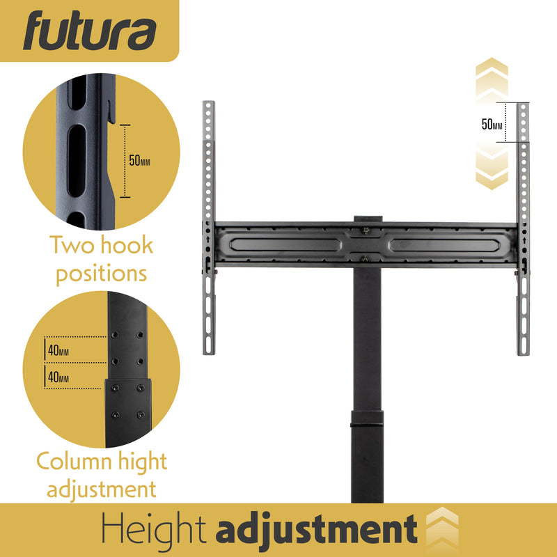 Futura Futura Universal TV Stand 30-75 inch | Black Television Floor Stand