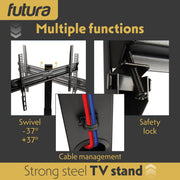 Futura Futura Universal TV Stand 30-75 inch | Black Television Floor Stand