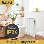 Futura Futura Wall Mounted Electric Heater | 1000W Bathroom Safe Panel Heater