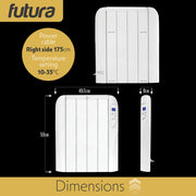 Futura Futura Wall Mounted Electric Heater | 1000W Bathroom Safe Panel Heater