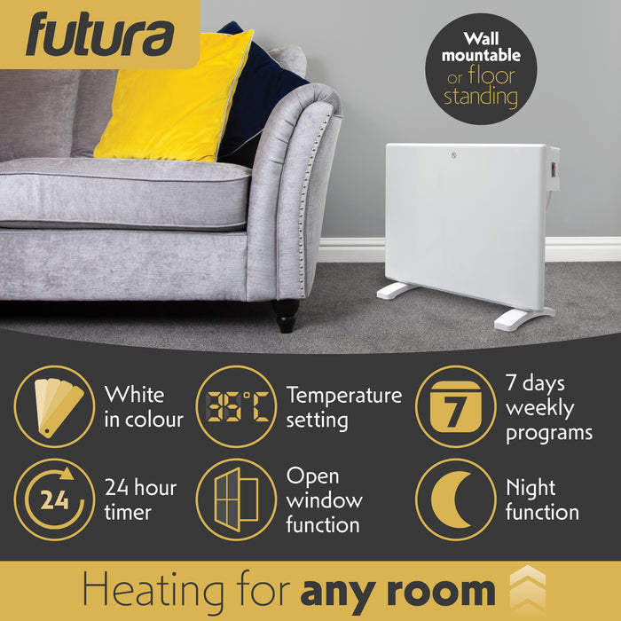 Futura Futura Wall Mounted Electric Heater 1000W | Floor Standing Bathroom Heater