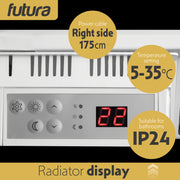 Futura Futura Wall Mounted Electric Heater 1000W | Floor Standing Bathroom Heater