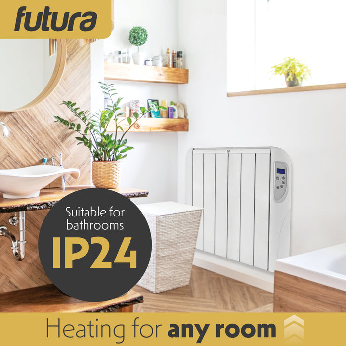 Futura Futura Wall Mounted Electric Heater | 1500W Bathroom Safe Panel Heater
