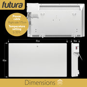 Futura Futura Wall Mounted Electric Heater 1500W | Floor Standing Bathroom Heater
