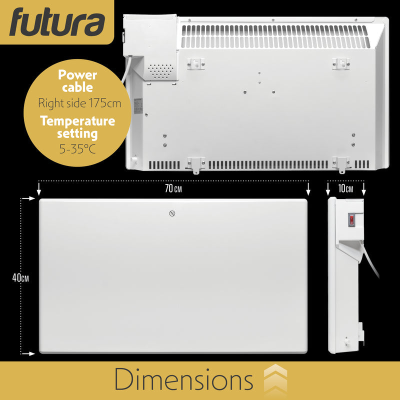 Futura Futura Wall Mounted Electric Heater 1500W | Floor Standing Bathroom Heater