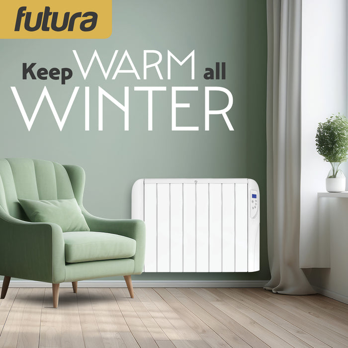 Futura Futura Wall Mounted Electric Heater | 2000W Bathroom Safe Panel Heater