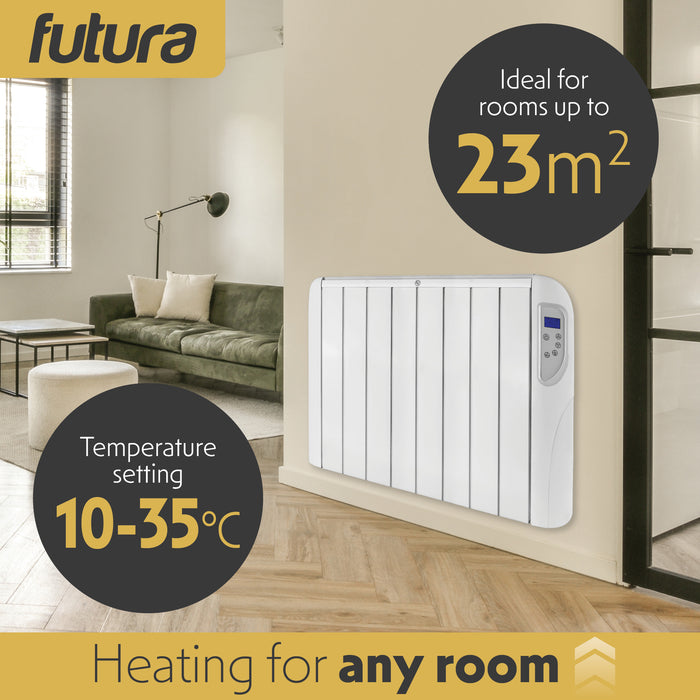 Futura Futura Wall Mounted Electric Heater | 2000W Bathroom Safe Panel Heater
