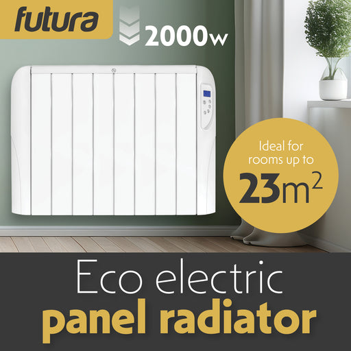 Futura Futura Wall Mounted Electric Heater | 2000W Bathroom Safe Panel Heater