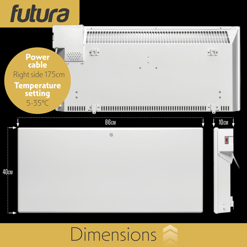 Futura Futura Wall Mounted Electric Heater 2000W | Floor Standing Bathroom Heater