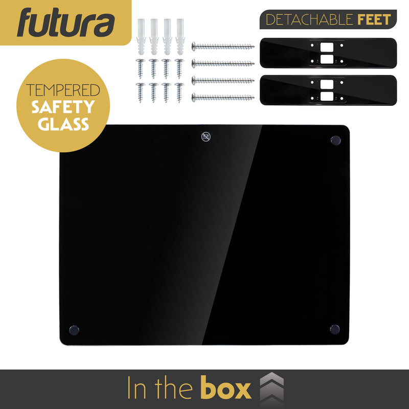 Futura Futura WIFI Electric Wall Panel Heater 1000W | Bathroom Safe Black Glass