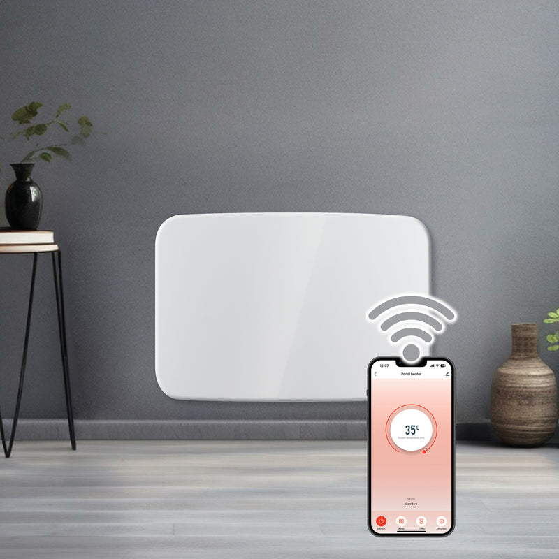 Futura Futura WIFI Electric Wall Panel Heater 1000W | Curved White Radiator