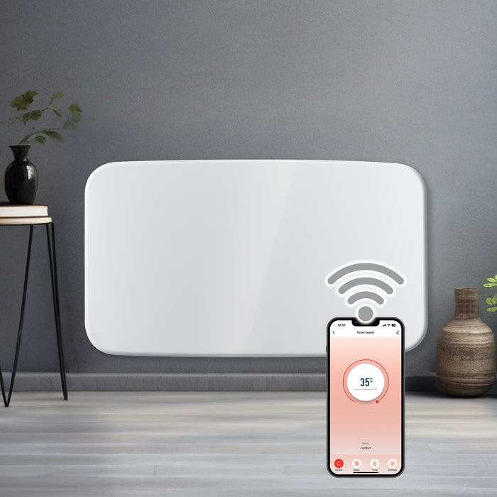 Futura Futura WIFI Electric Wall Panel Heater 2000W | Curved White Radiator