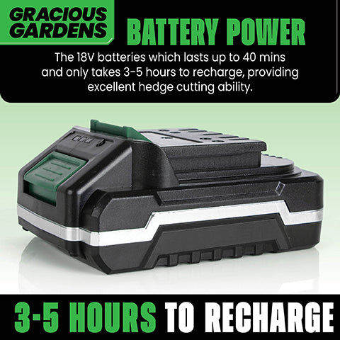 Gracious Gardens Gracious Gardens 2.4m Long Reach Hedge Trimmer | 18V Cordless Extendable Pole Cutter