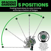 Gracious Gardens Gracious Gardens 2.4m Long Reach Hedge Trimmer | 18V Cordless Pole Cutter with 2 Batteries