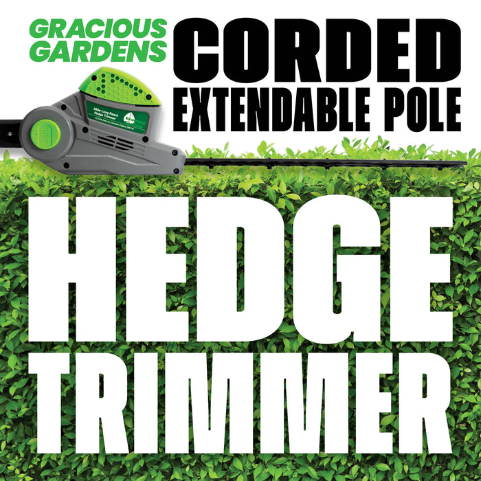 Gracious Gardens Gracious Gardens 2.5m Long Reach Hedge Trimmer | 550W Electric Telescopic Hedge Cutter