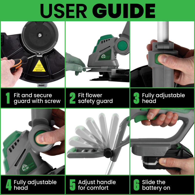 Gracious Gardens Gracious Gardens 2-in-1 Cordless Grass Strimmer | 20V With Blades
