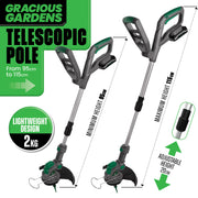 Gracious Gardens Gracious Gardens 2-in-1 Cordless Grass Strimmer | 20V With Blades