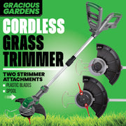 Gracious Gardens Gracious Gardens 2-in-1 Cordless Grass Strimmer | 20V With Blades