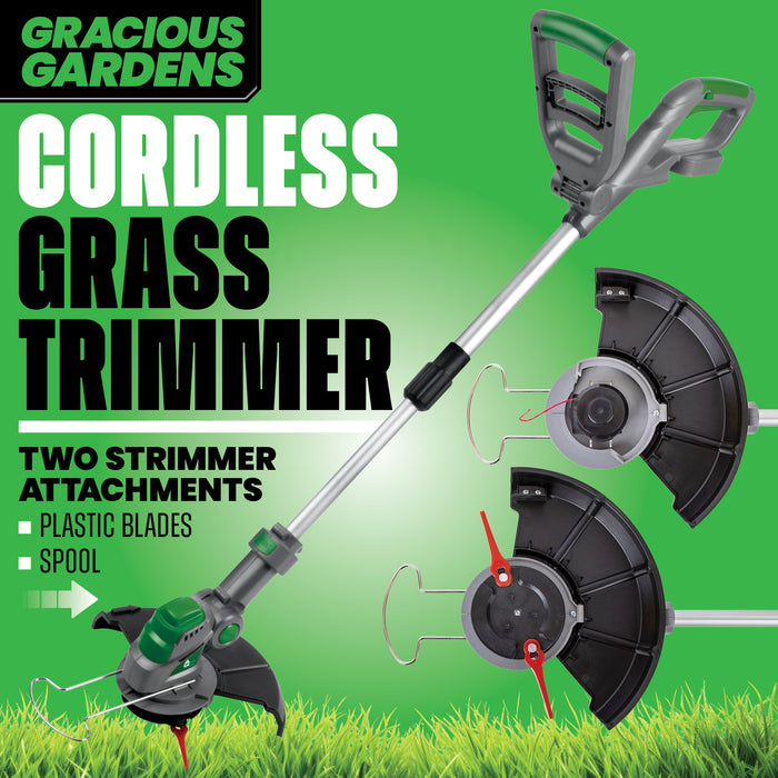 Gracious Gardens Gracious Gardens 2-in-1 Cordless Grass Strimmer | 20V With Blades