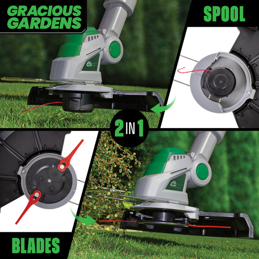 Gracious Gardens Gracious Gardens 2-in-1 Cordless Grass Strimmer | 20V With Blades